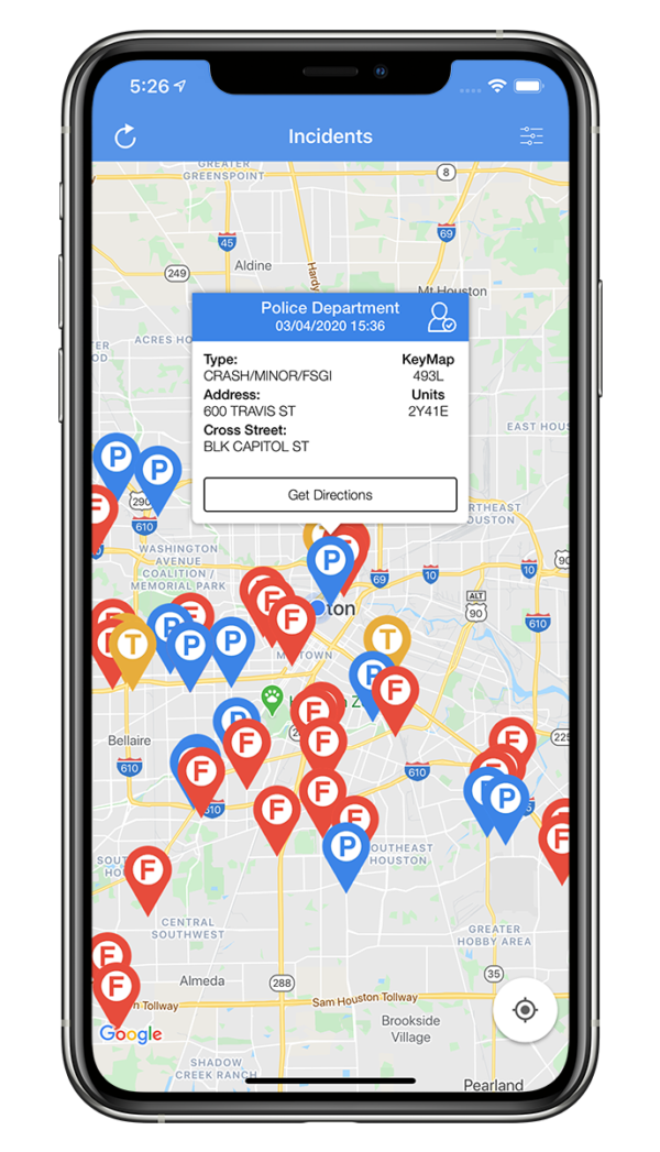 Houston Active Incidents - Fire, Police and Traffic - blu27